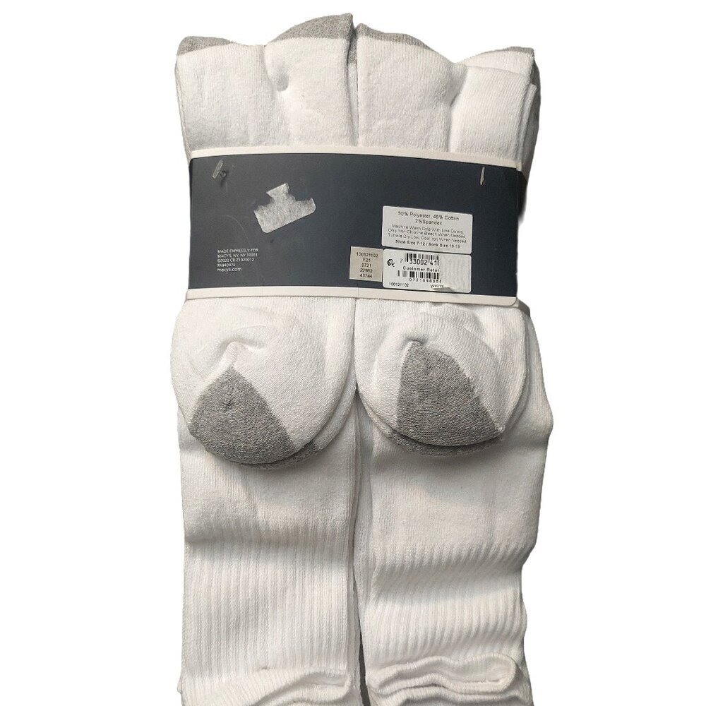 Club Room Over The Calf Tube Socks Bundle of 24 Pairs White Cotton Sz 10-13 - Picture 4 of 6